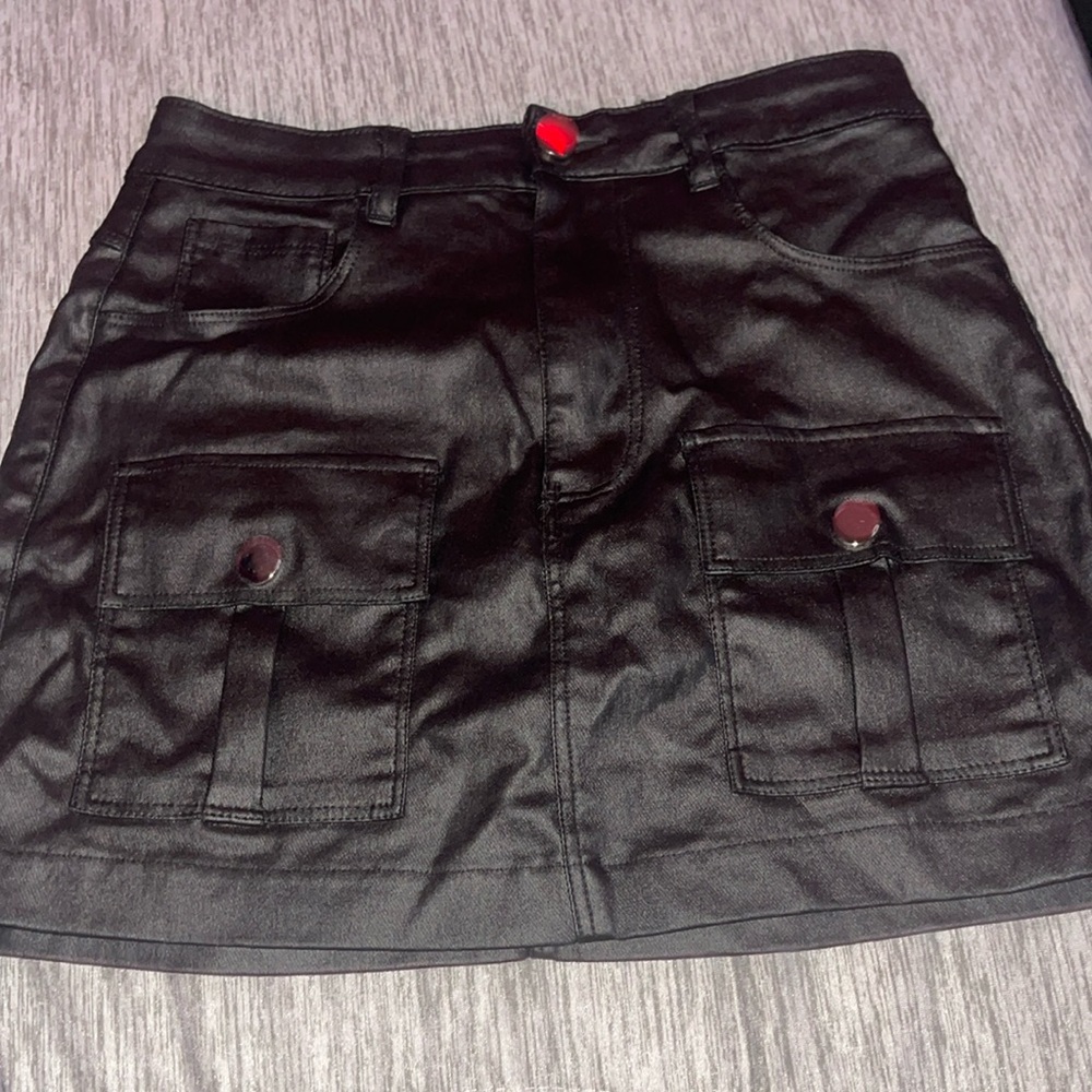 Faux leather skirt